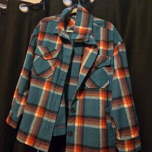 Teal Plaid shacket